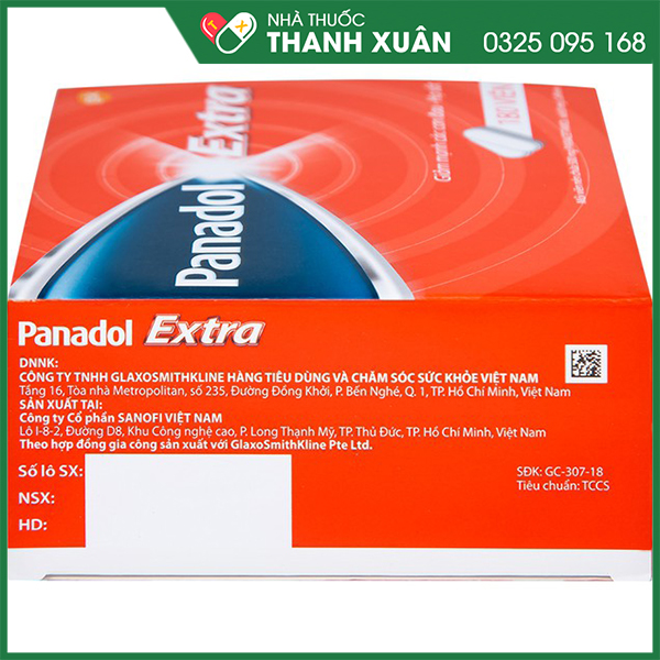 Panadol Extra giảm đau, hạ sốt